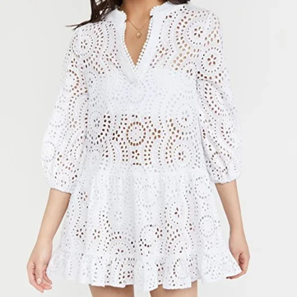 long sleeve mini dress pink LEO LIN - Aliza Long Sleeve Petal Mini Dress